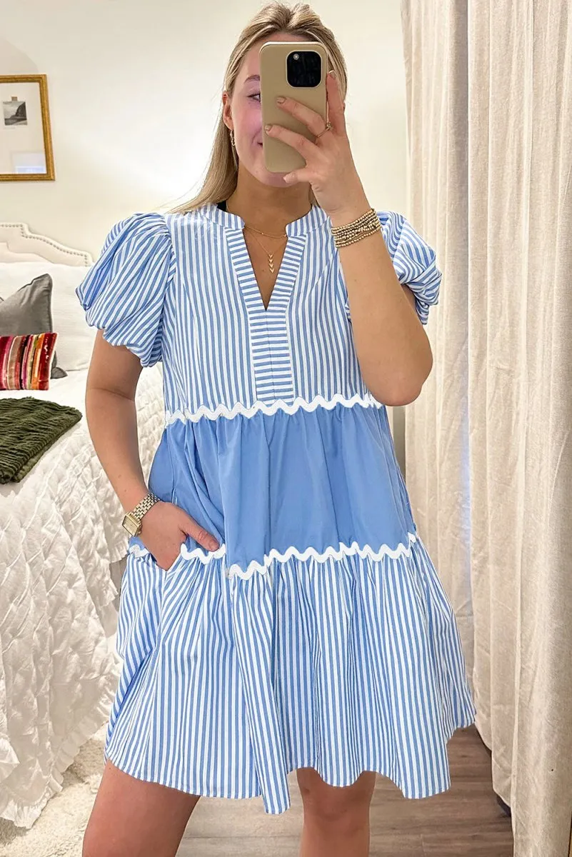 Blueberry Stripe Flowy Dress