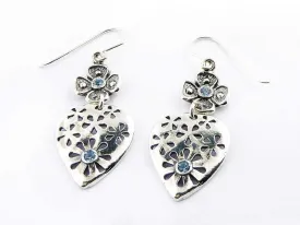 Bluenoemi Israeli jewelry designers silver earrings set with cz zircons / earrings for women