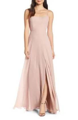 Blush Slit Evening Gown