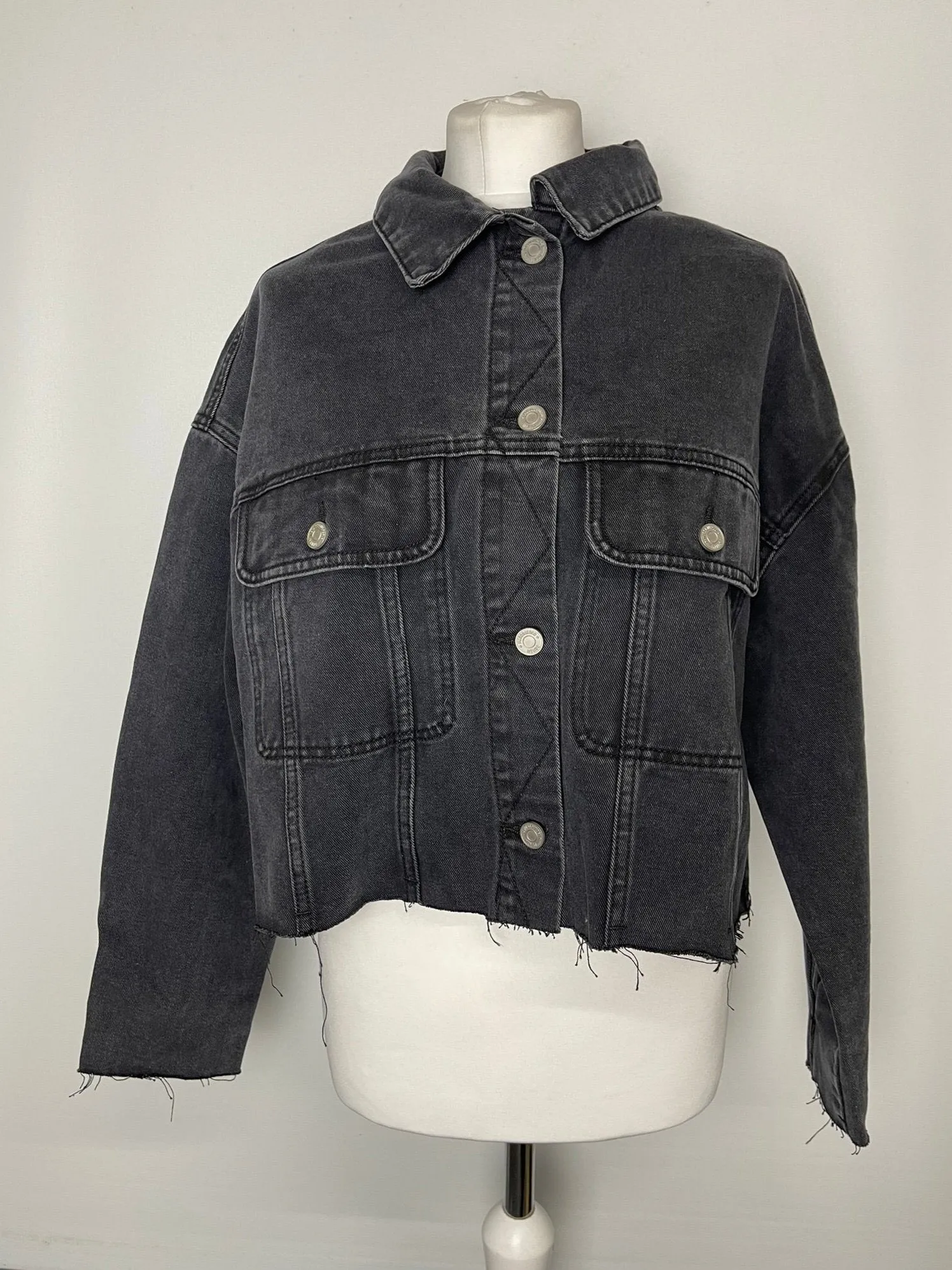 BNWT Missguided Black Denim Jacket Size 6