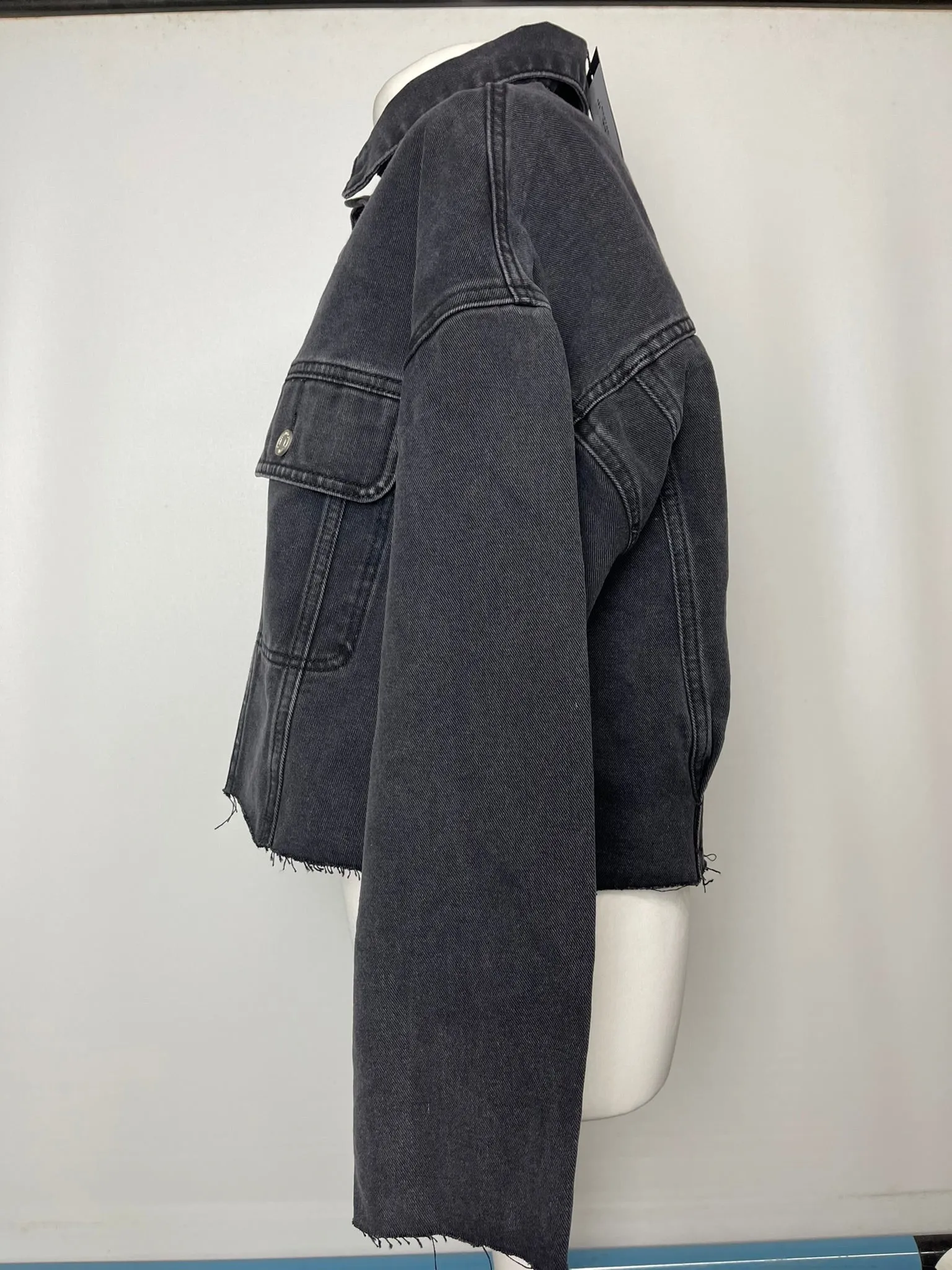 BNWT Missguided Black Denim Jacket Size 6