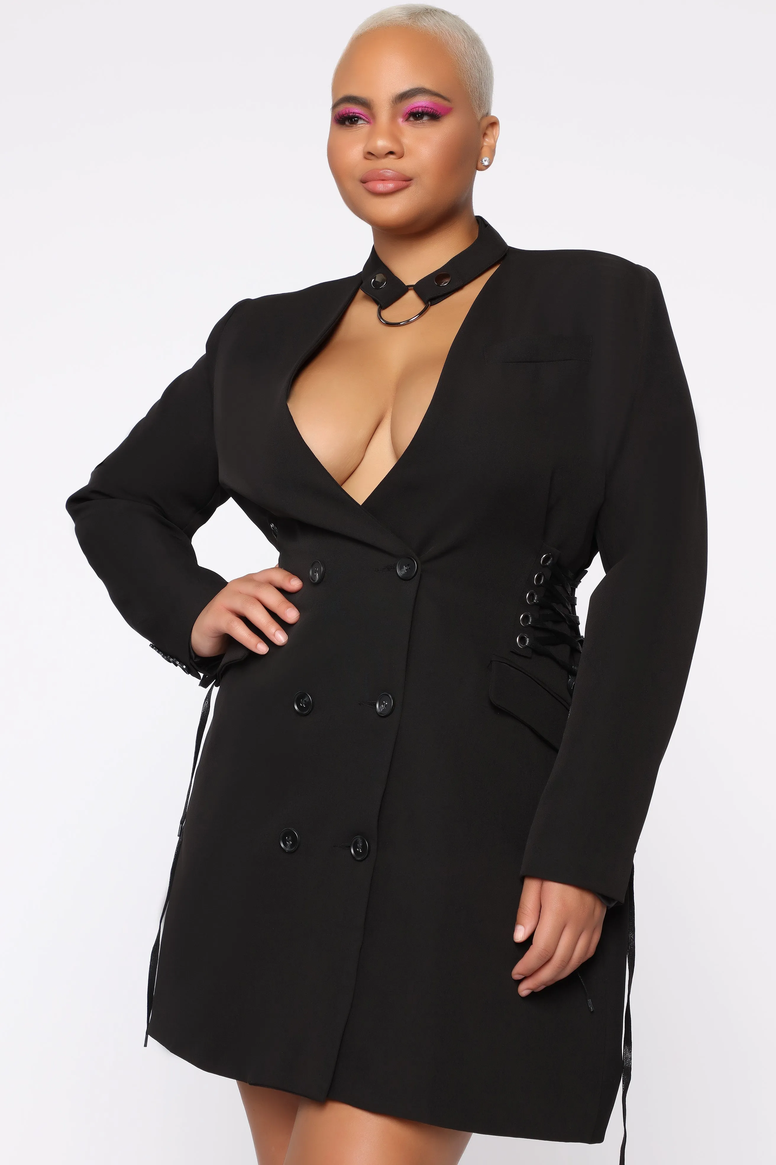 Boardin' Jets Blazer Dress - Black