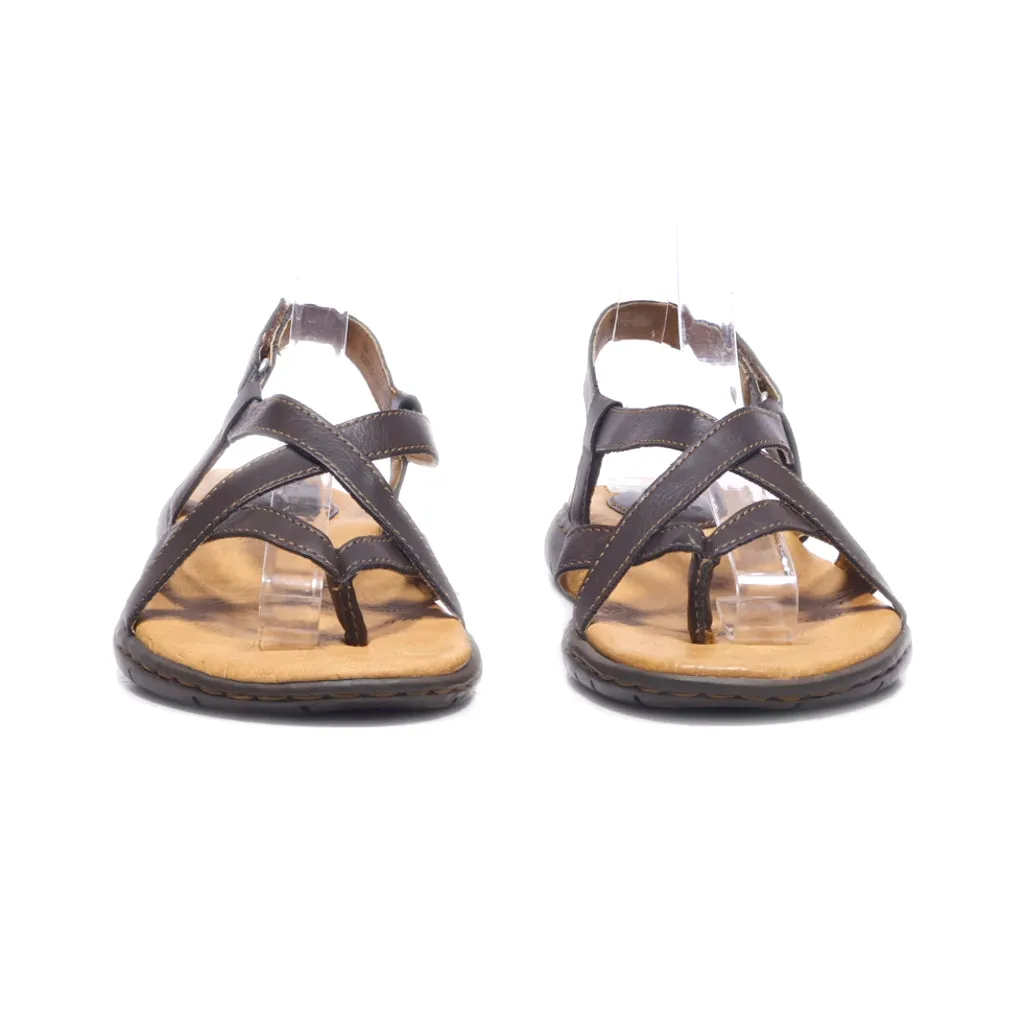 B.O.C Cha 22 Flat Sandals Leather Brown Colour For Women