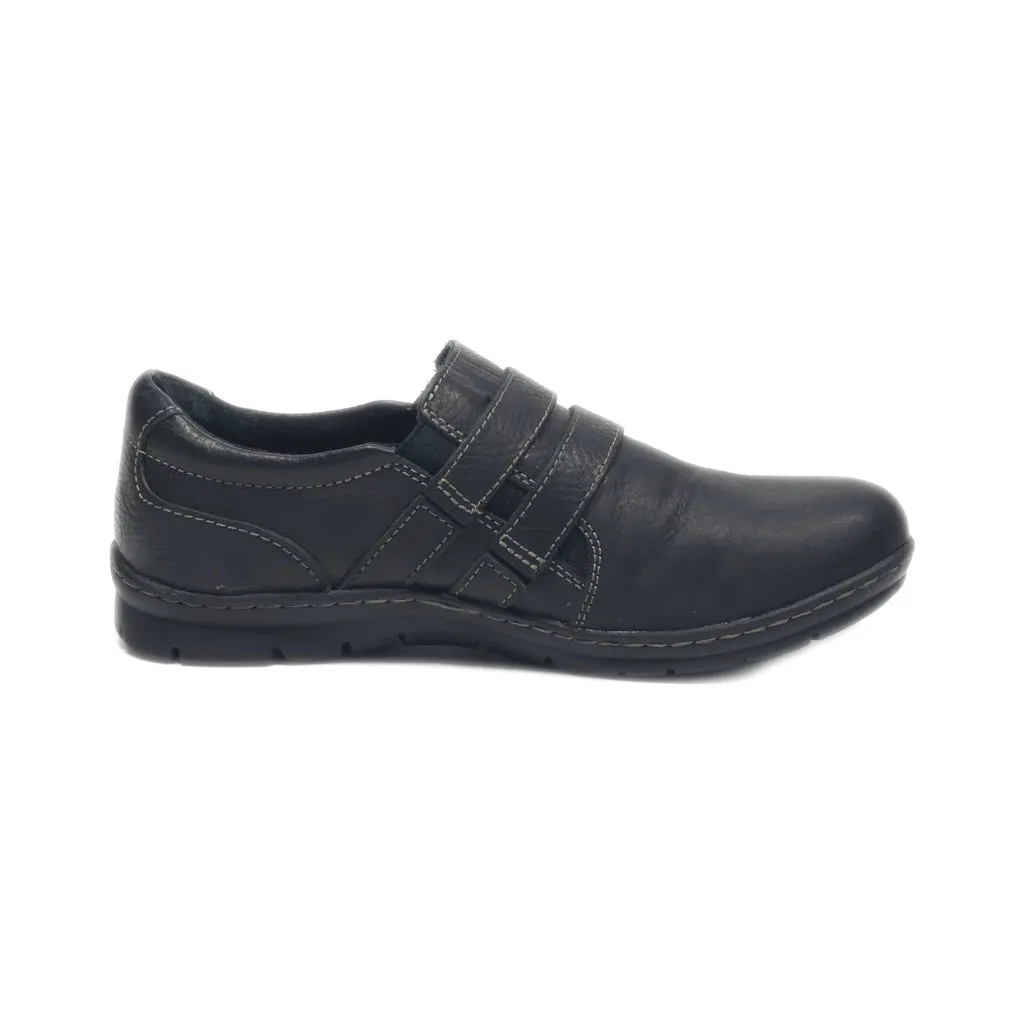 B.O.C Slip Ons Leather Black Colour For Women