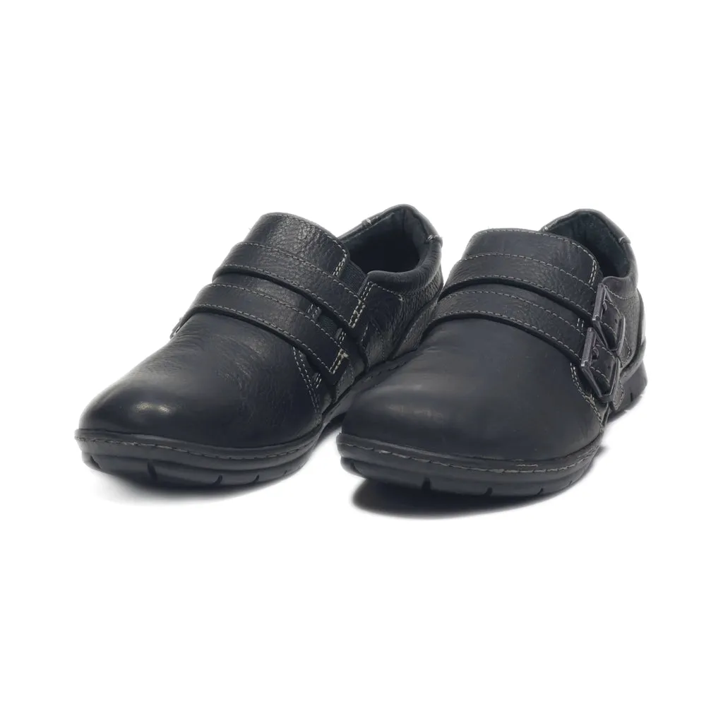 B.O.C Slip Ons Leather Black Colour For Women