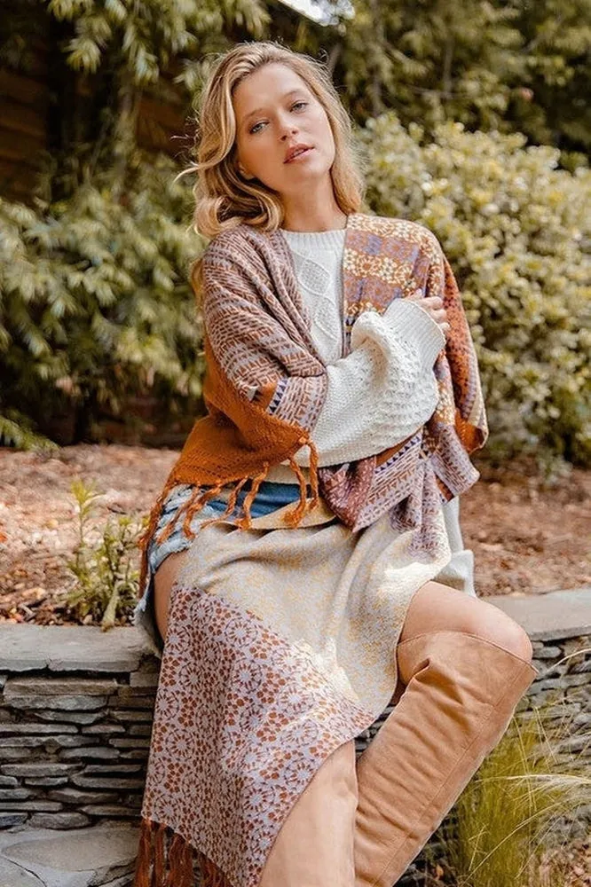 Boho Poncho Sweater Cardigan