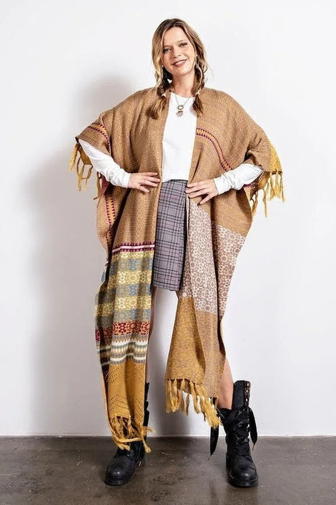 Boho Poncho Sweater Cardigan