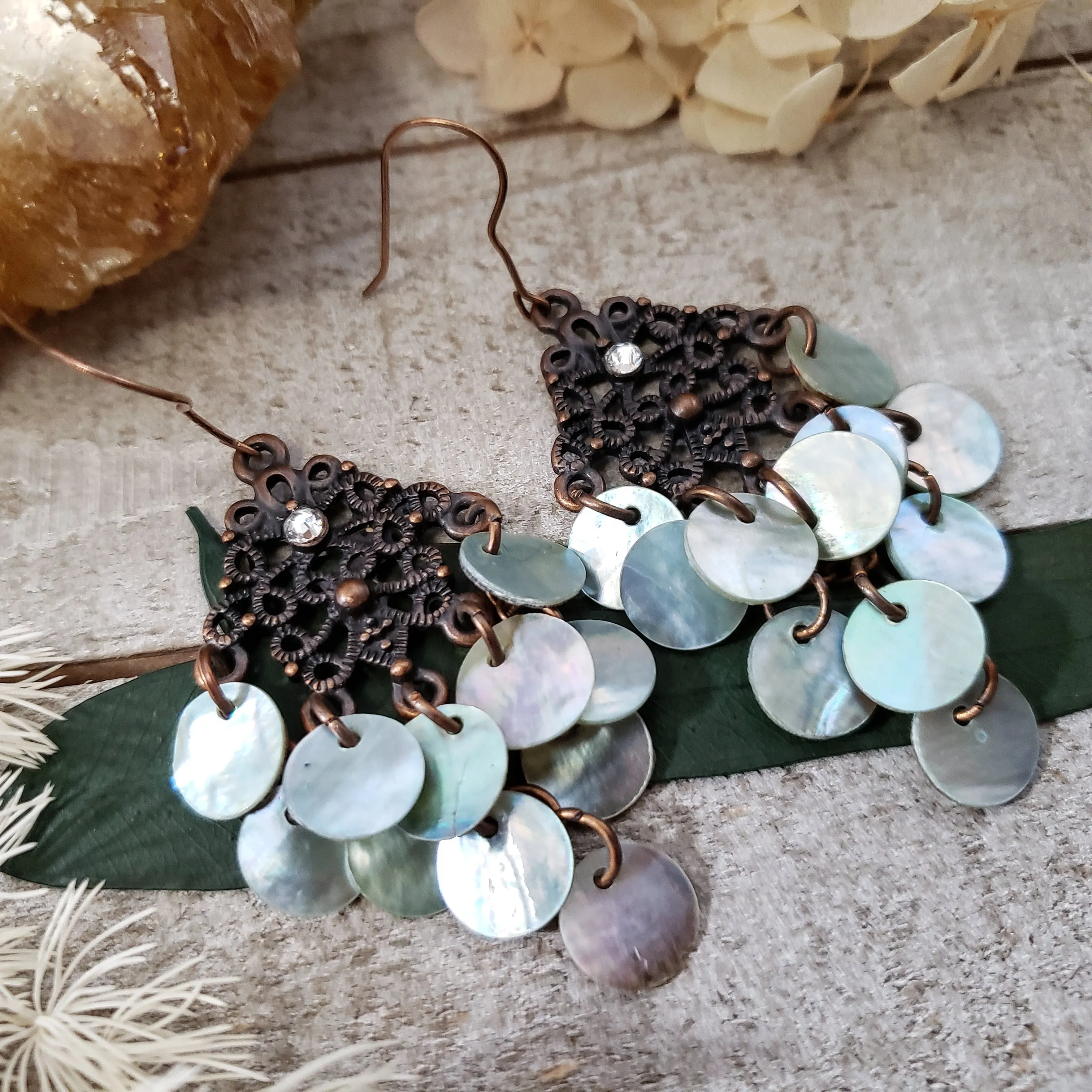 Boho shell earrings