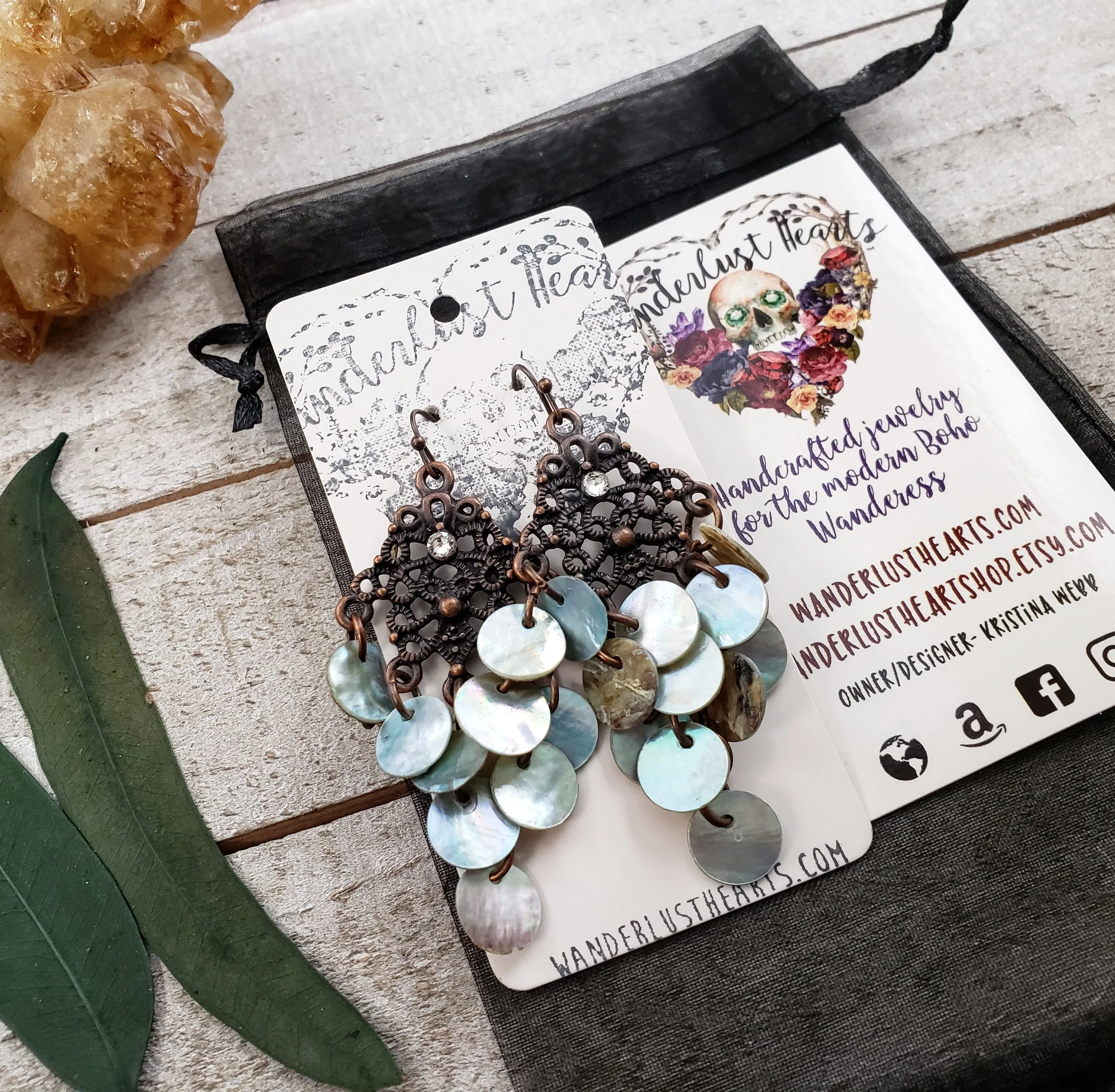 Boho shell earrings