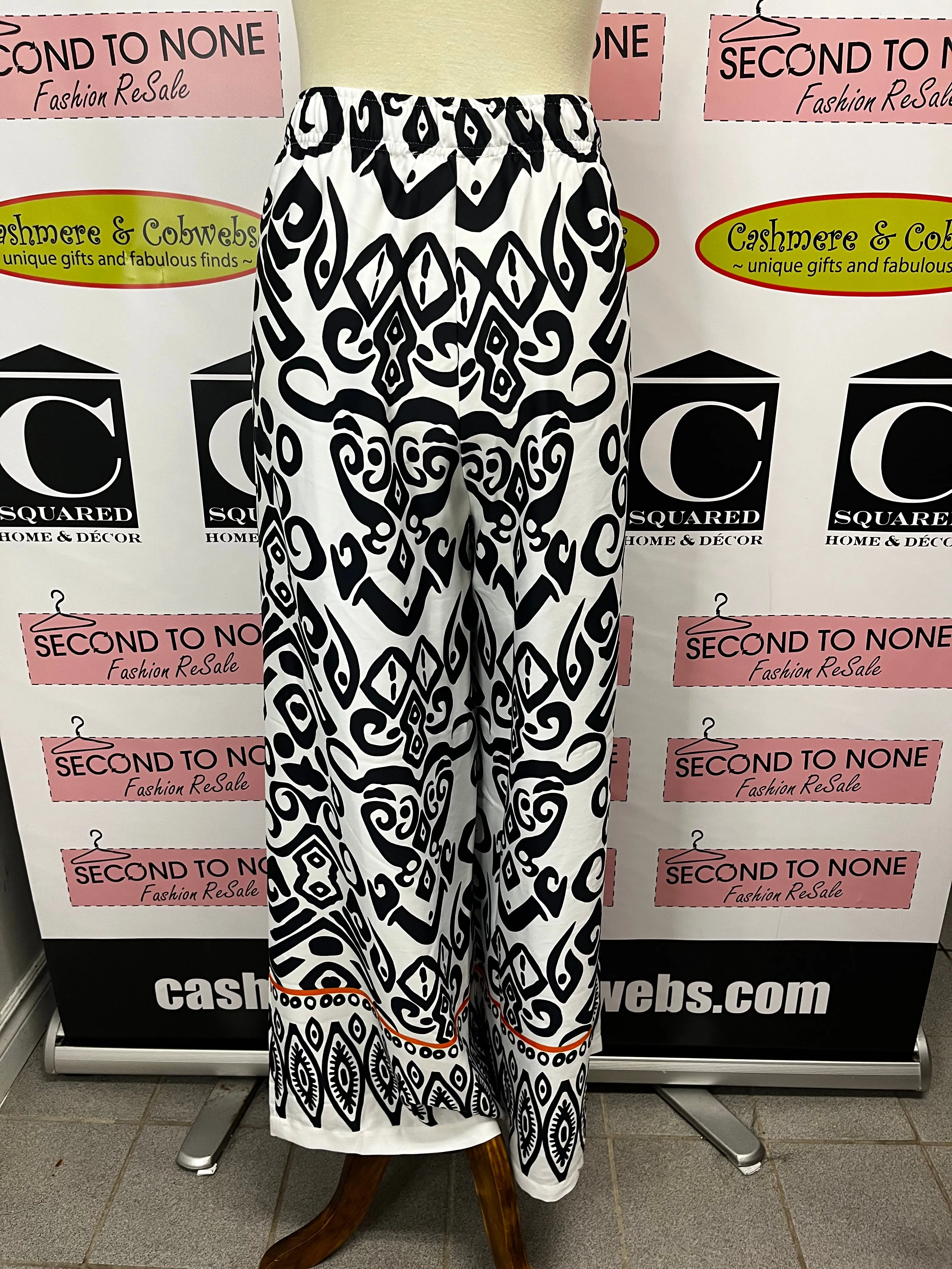 Bold Print Flowy Pants (Size L)