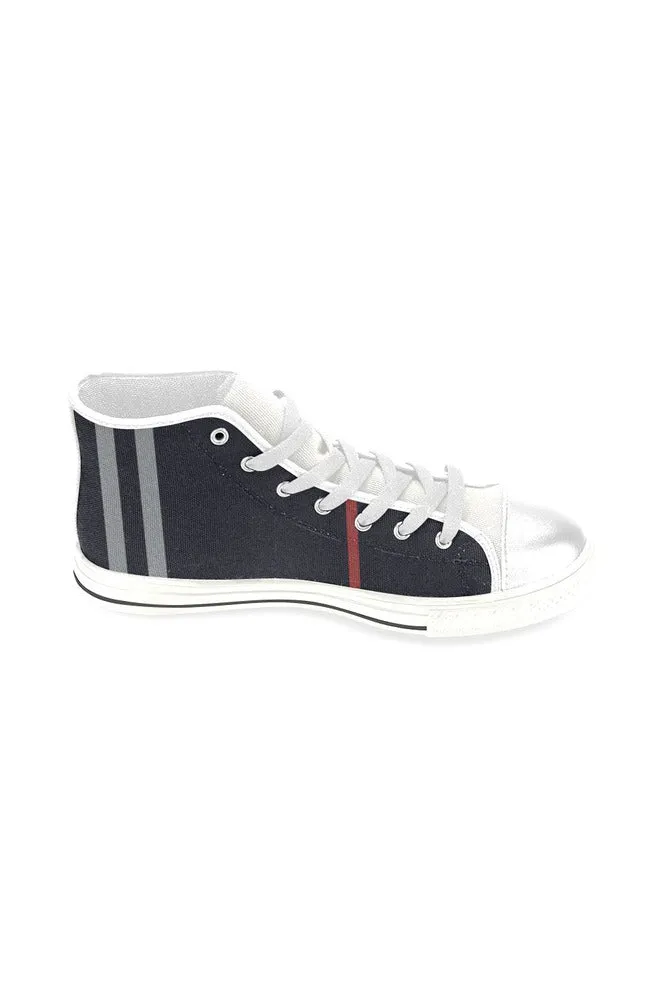 Bold Stripes Men’s Classic High Top Canvas Shoes (Model 017)