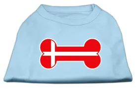 Bone Shaped Denmark Flag Screen Print Shirts Baby Blue L (14)