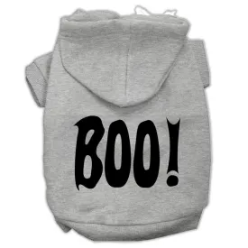 Boo! Screen Print Pet Hoodies Grey Size Lg (14)