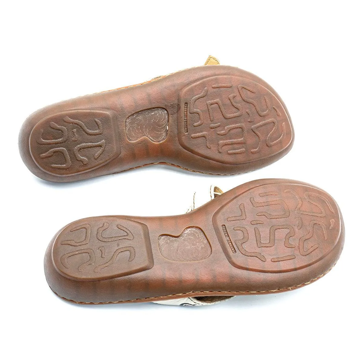 Born Flat Sandals Leather Beige Colour For Women