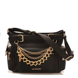 Borsa Donna a Spalla LOVE MOSCHINO linea Chain Charm colore Nero