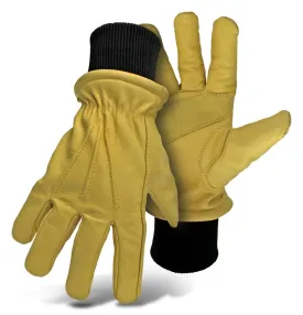 Boss 4190-M Gloves, M, Keystone Thumb, Knit Wrist Cuff, Cow Leather :PR: QUANTITY: 1