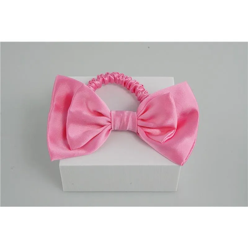 Bow Silk Scrunchies Light Rose Pink