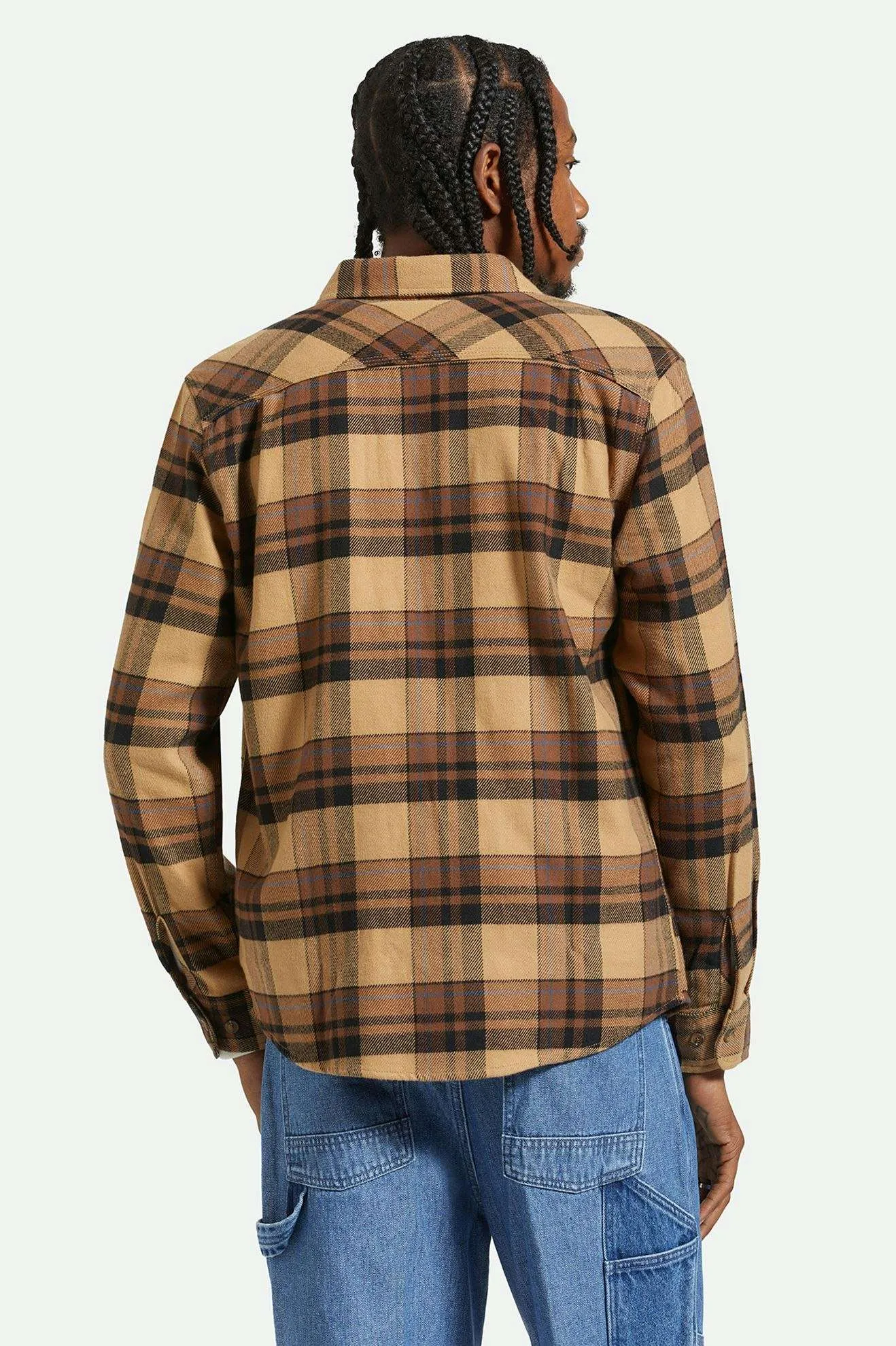 Bowery L/S Flannel - Tigerʼs Eye/Pinecone Brown/Washed Black