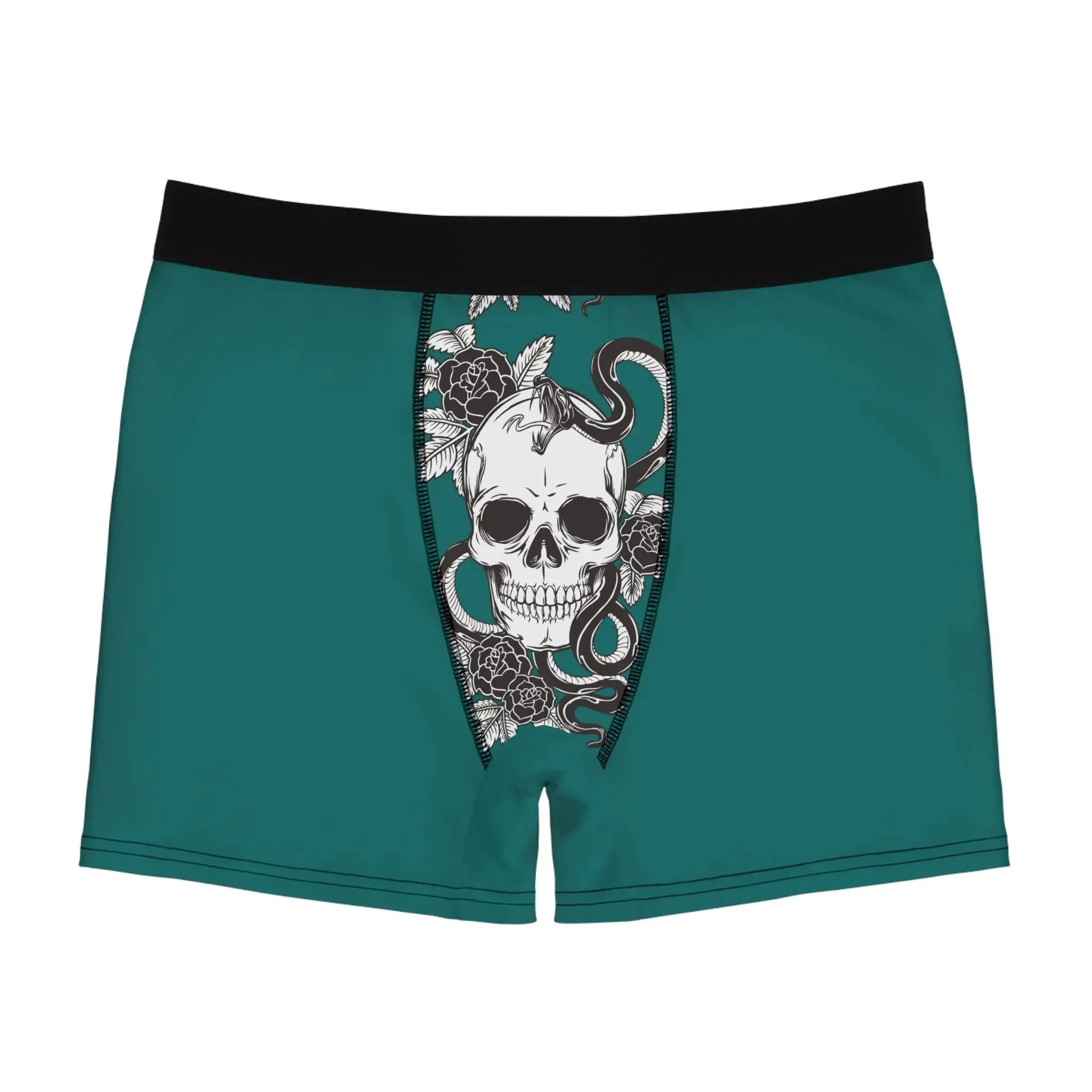 Boxers Men's Green Skulled  Boxer Briefs