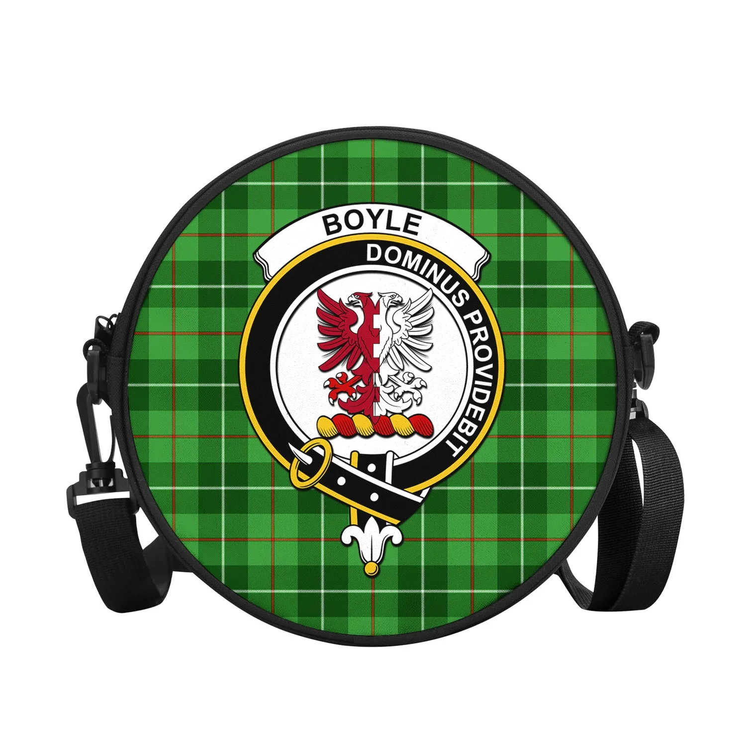 Boyle Tartan Round Satchel Bags with Family Crest