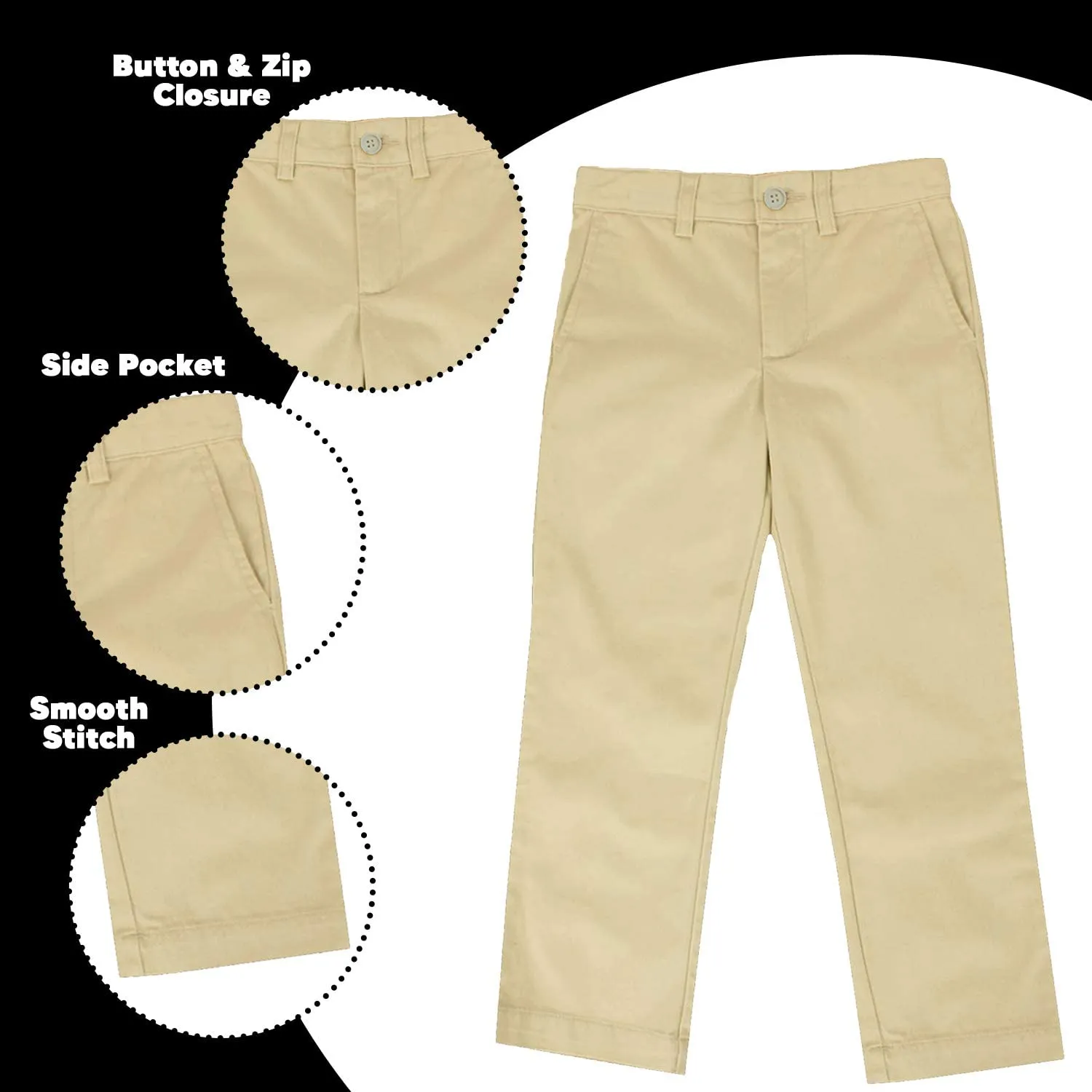 Boys (3-PACK) Super Stretch School Uniform Pants