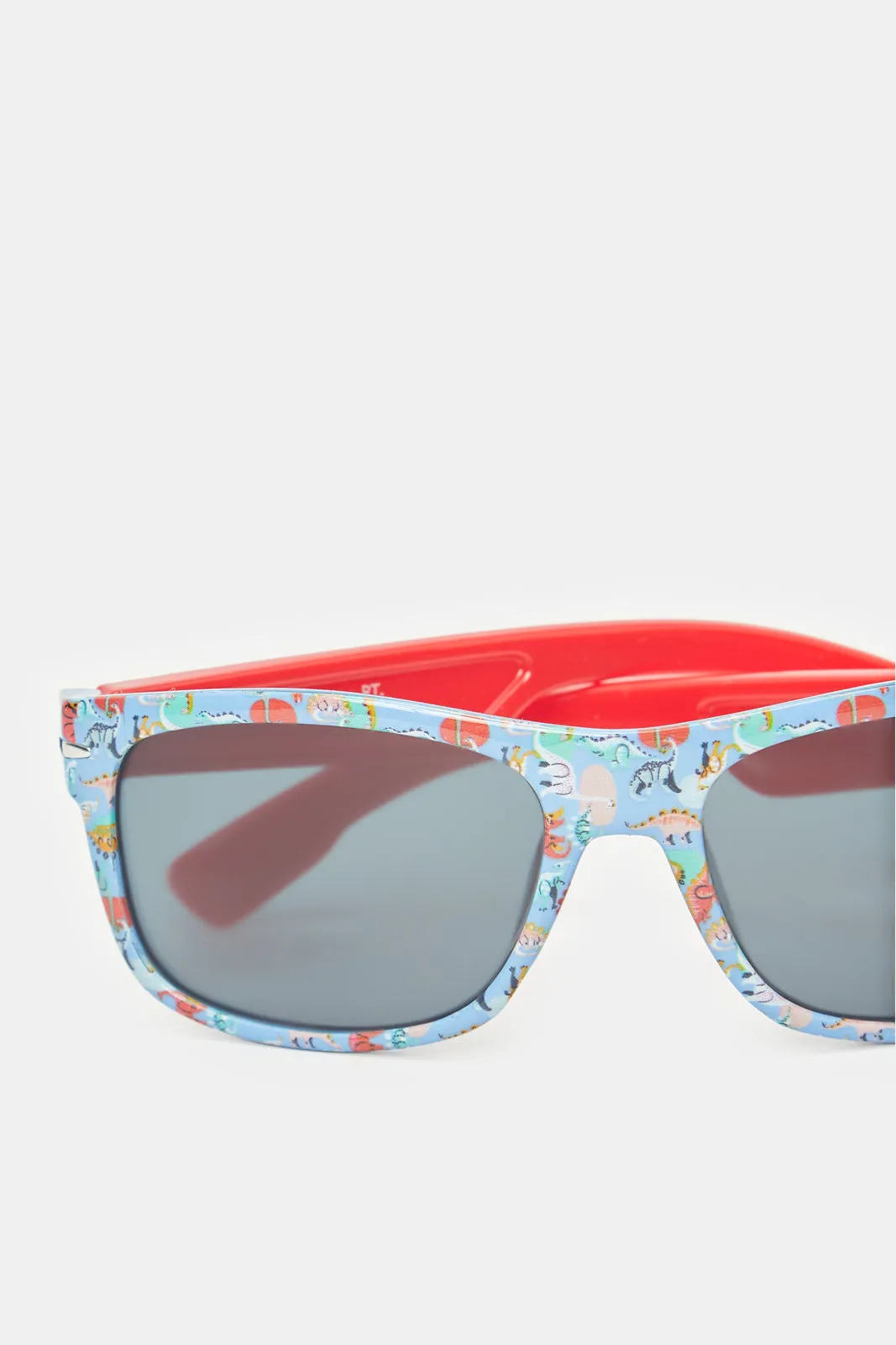 Boys Blue And Red Wayfarer Printed Sunglasses