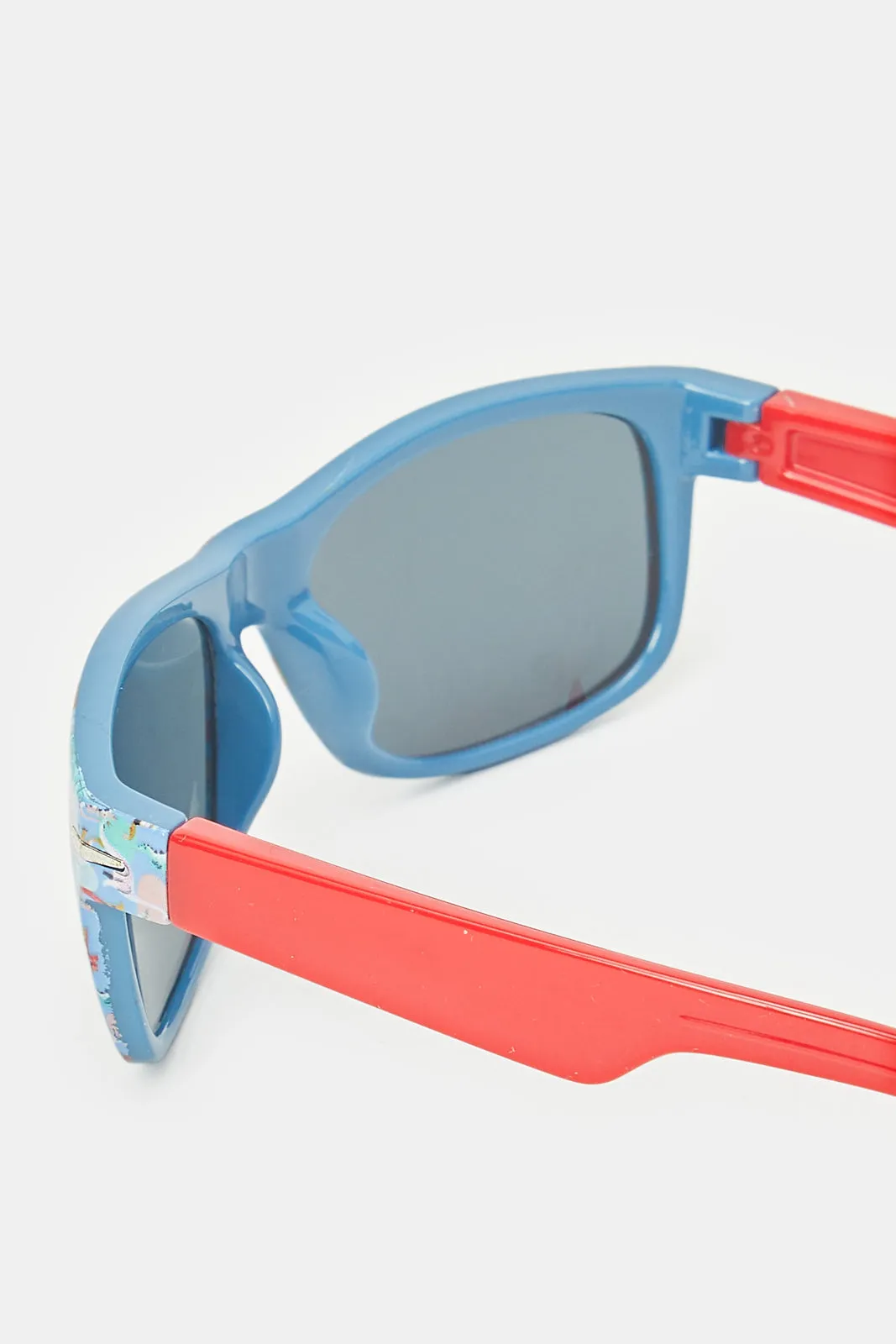 Boys Blue And Red Wayfarer Printed Sunglasses