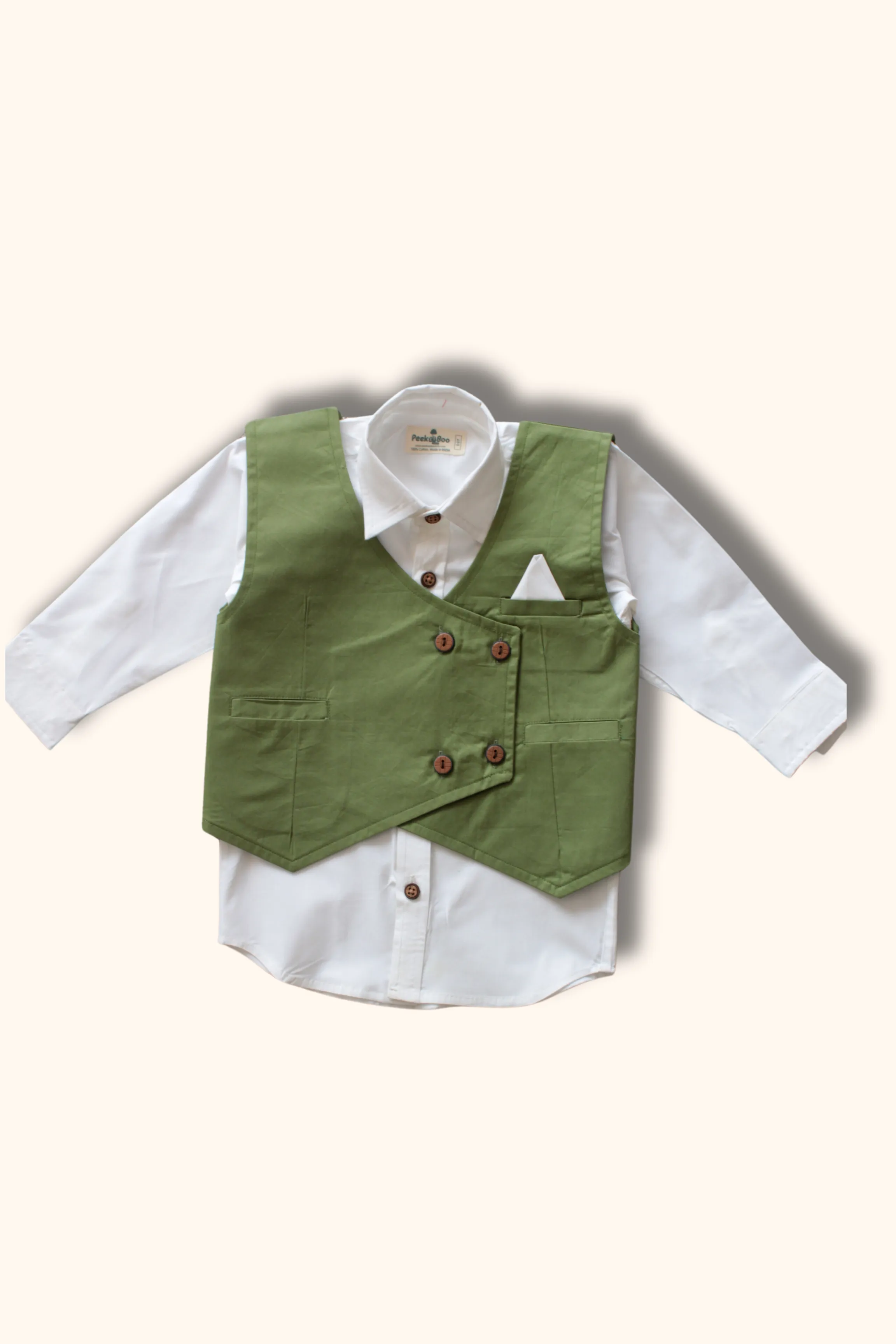 Boys Celebration Premium Cotton 3-piece set with waist coat