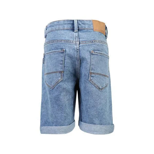 BOYS DENIM TURN UP SHORTS - BLUE