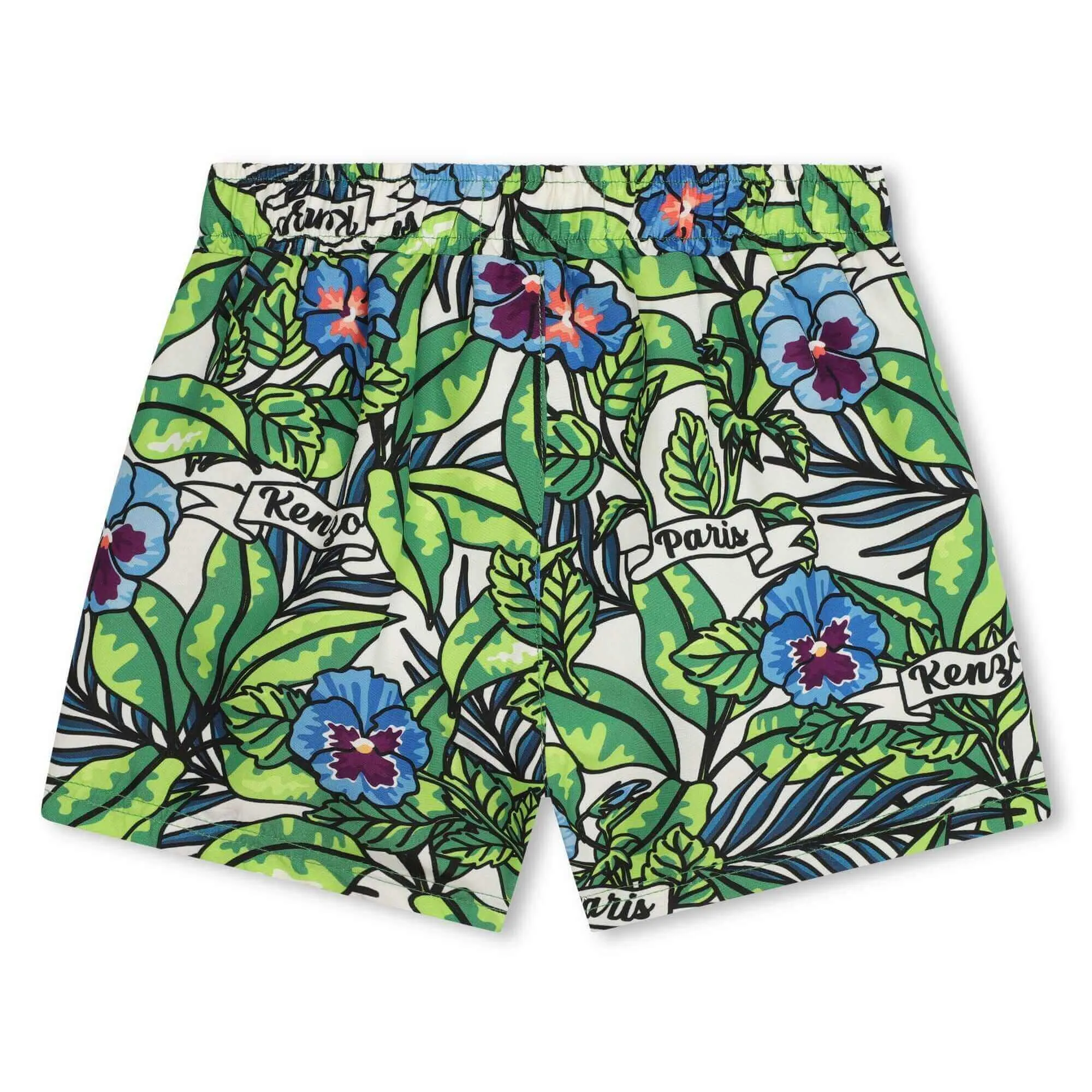 Boys Green Boke Flower Swimming Shorts