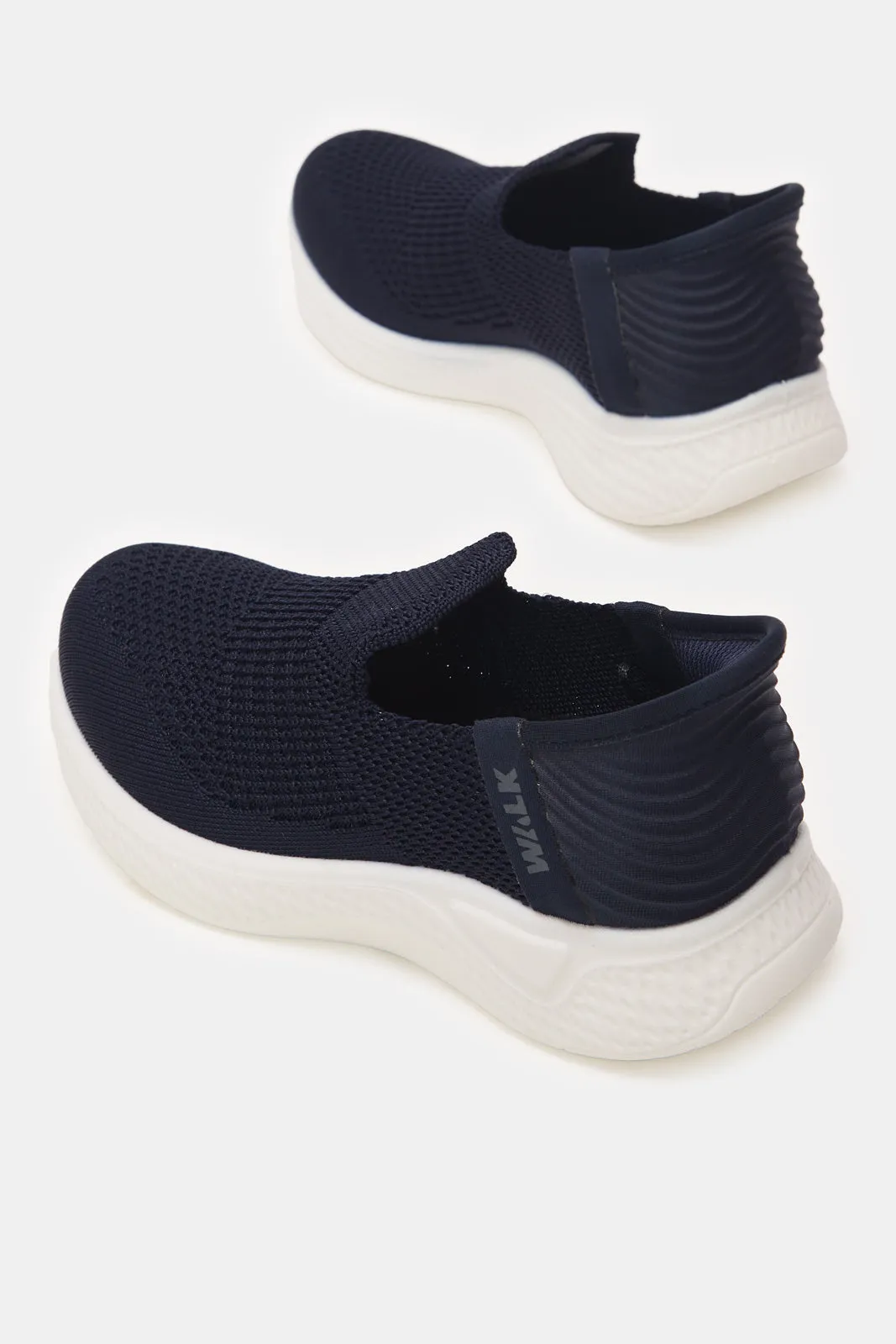 Boys Navy Easy Slip-On Sneakers