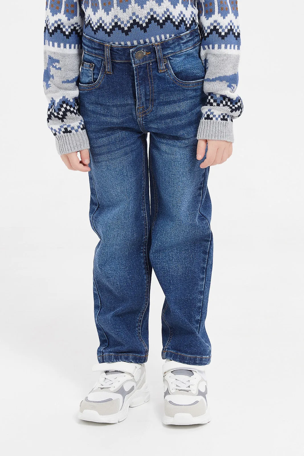 Boys Navy Straight Fit Jeans