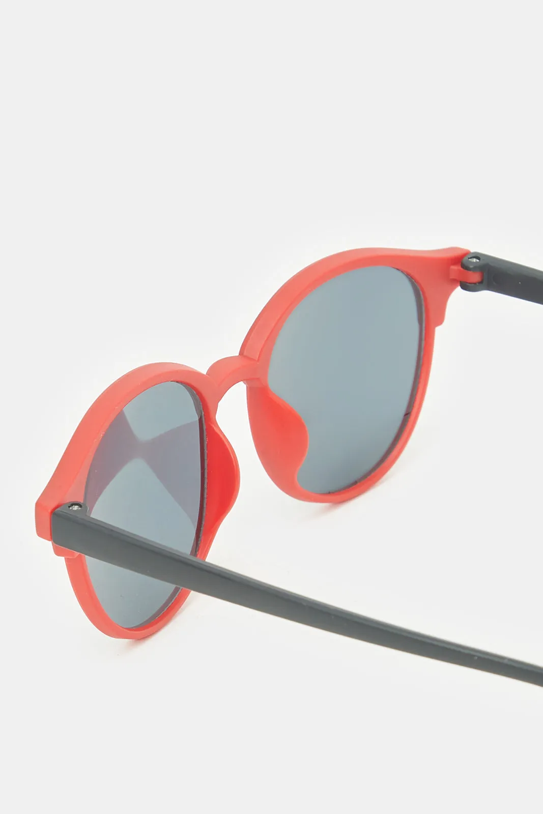 Boys Red And Black Wayfarer Sunglasses