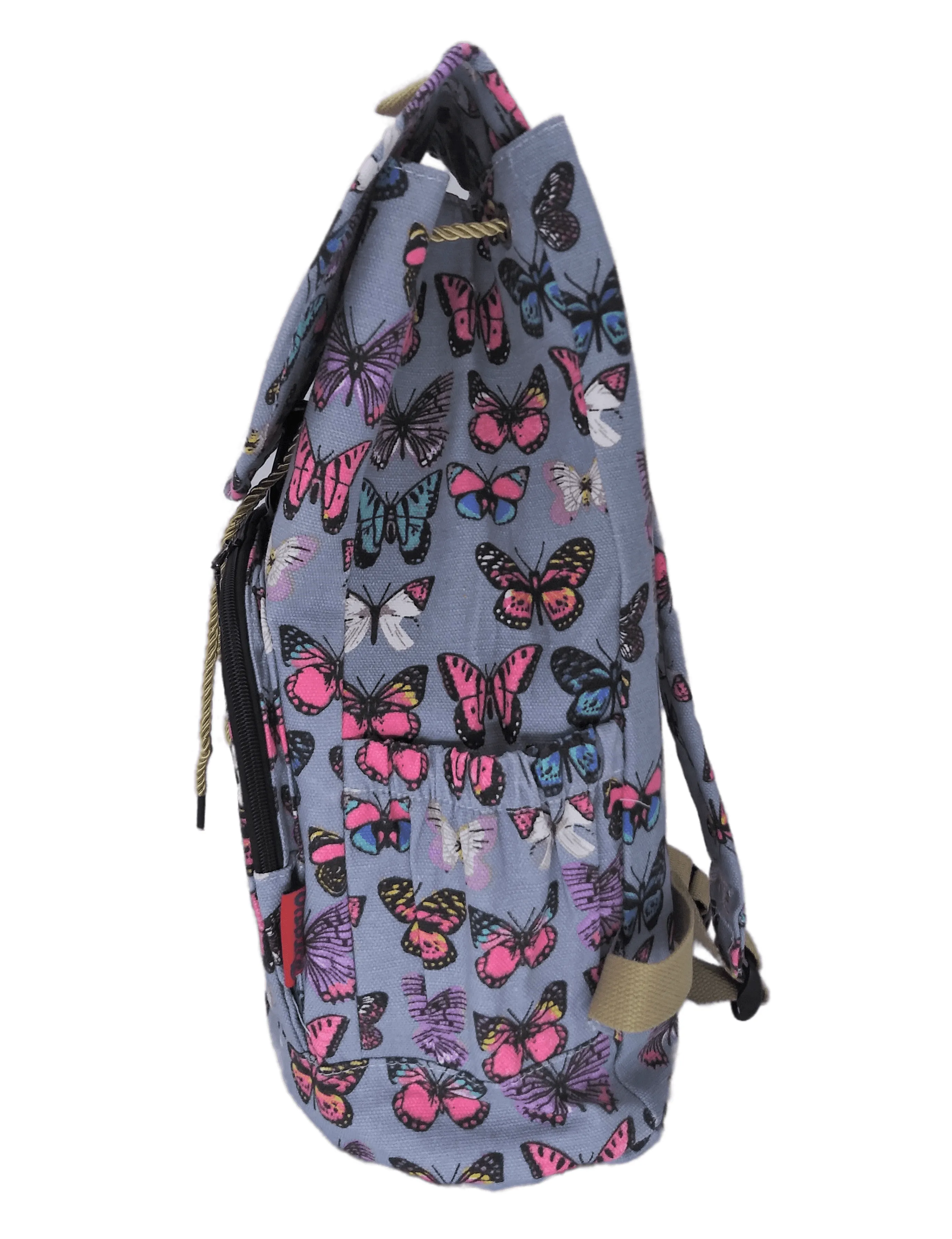 Bravo! Backpack Rucksack Drawstring (Butterfly, Gray 2)