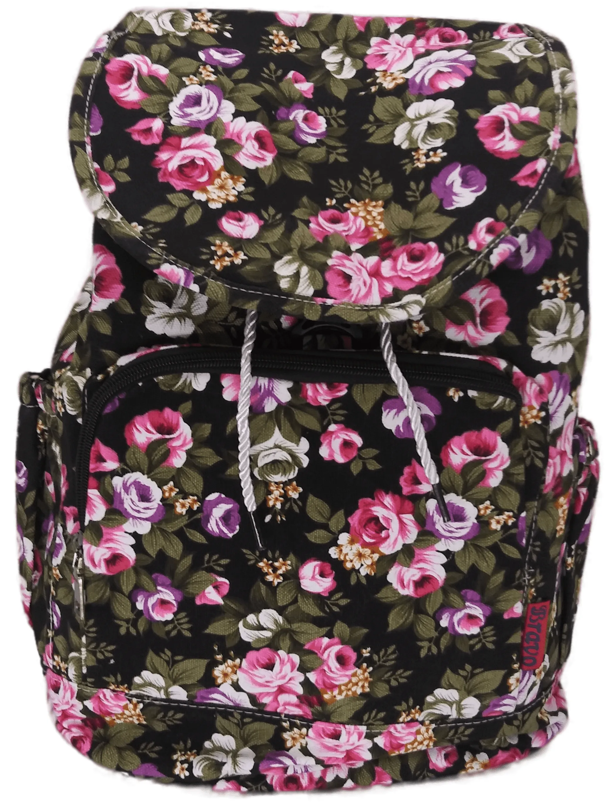 Bravo! Backpack Rucksack Drawstring (Rose, Black)