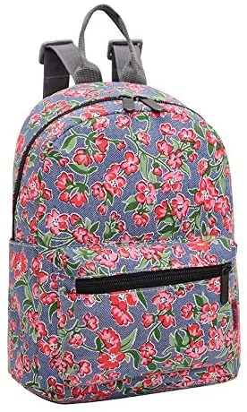 Bravo BTS Mini Denim Backpack 10" (Red Flower)