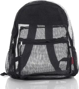 Bravo! Mesh Transparent See Through Backpack - Black