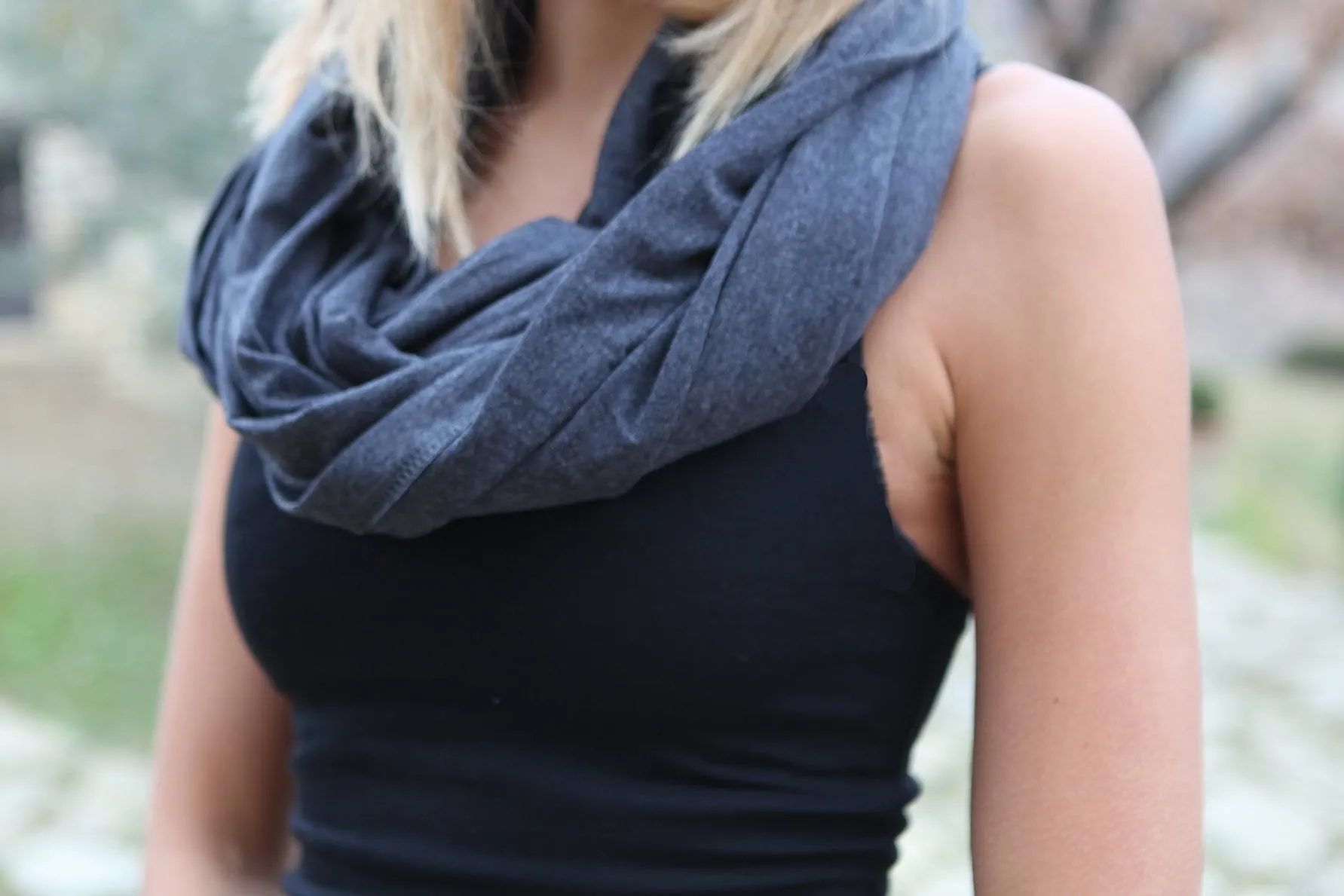 Breastfeeding Scarf Dark Grey