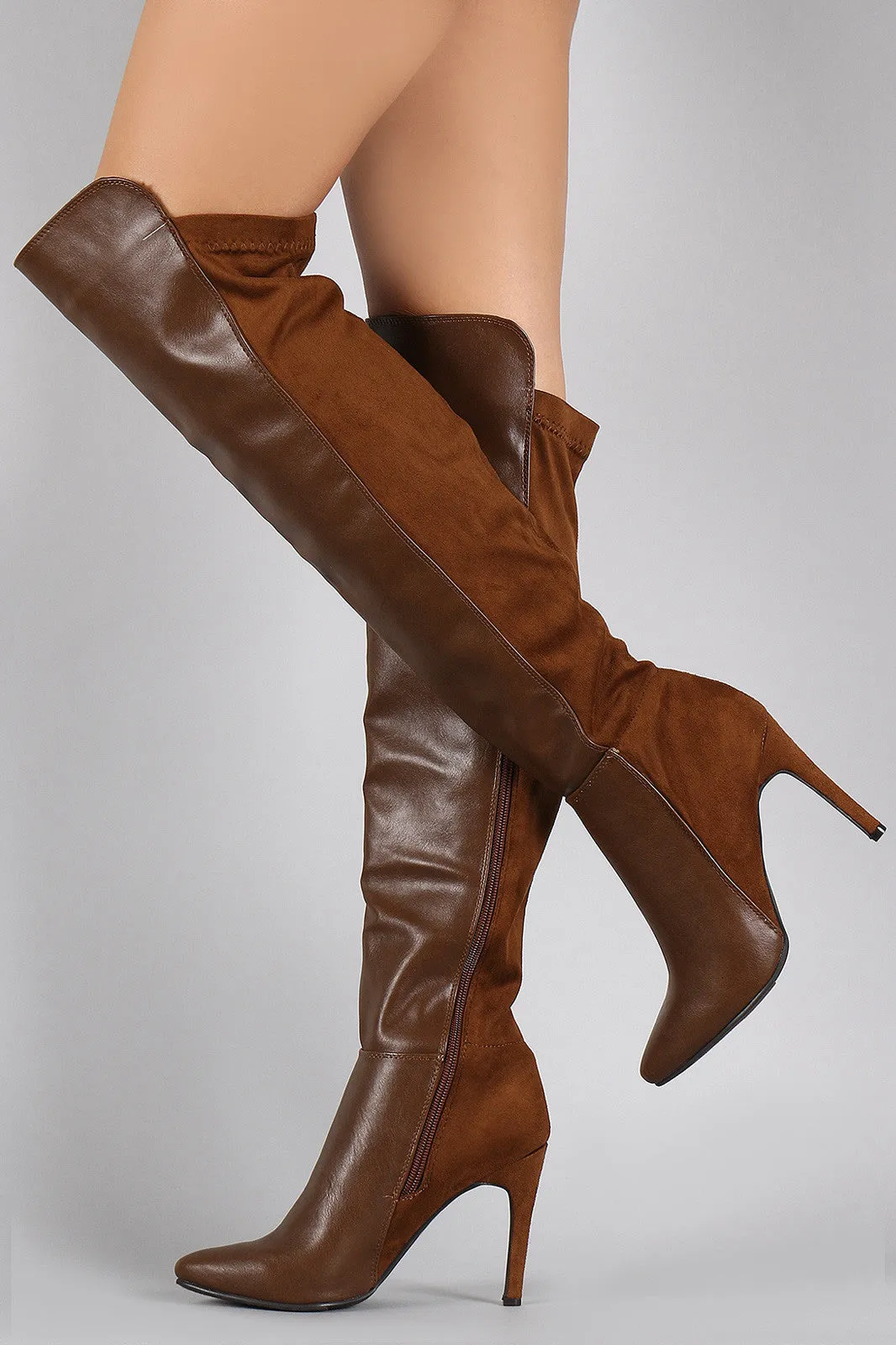 Breckelle Pointy Toe Stiletto Over-The-Knee Boots