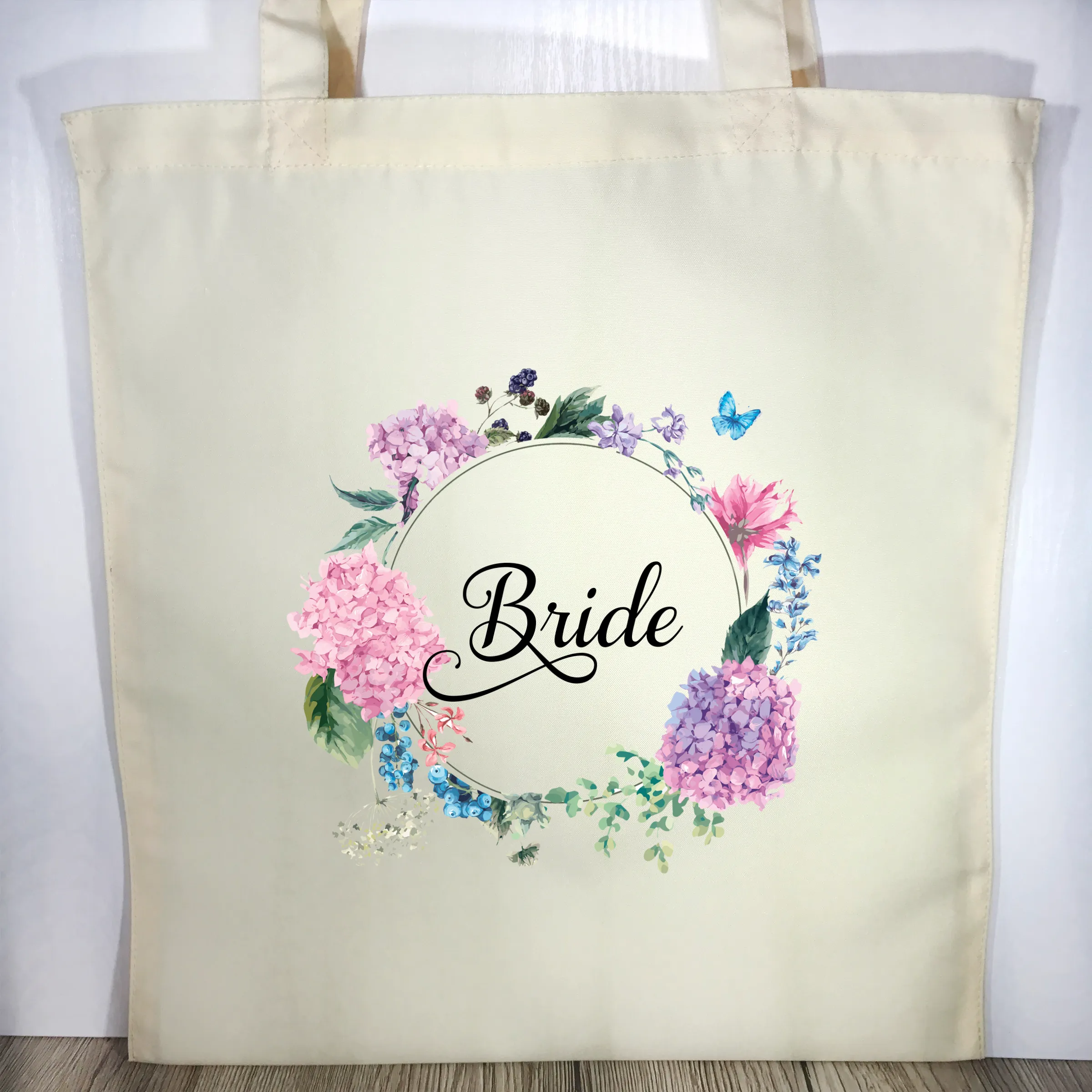 Bride Floral Wreath Wedding Tote Bag