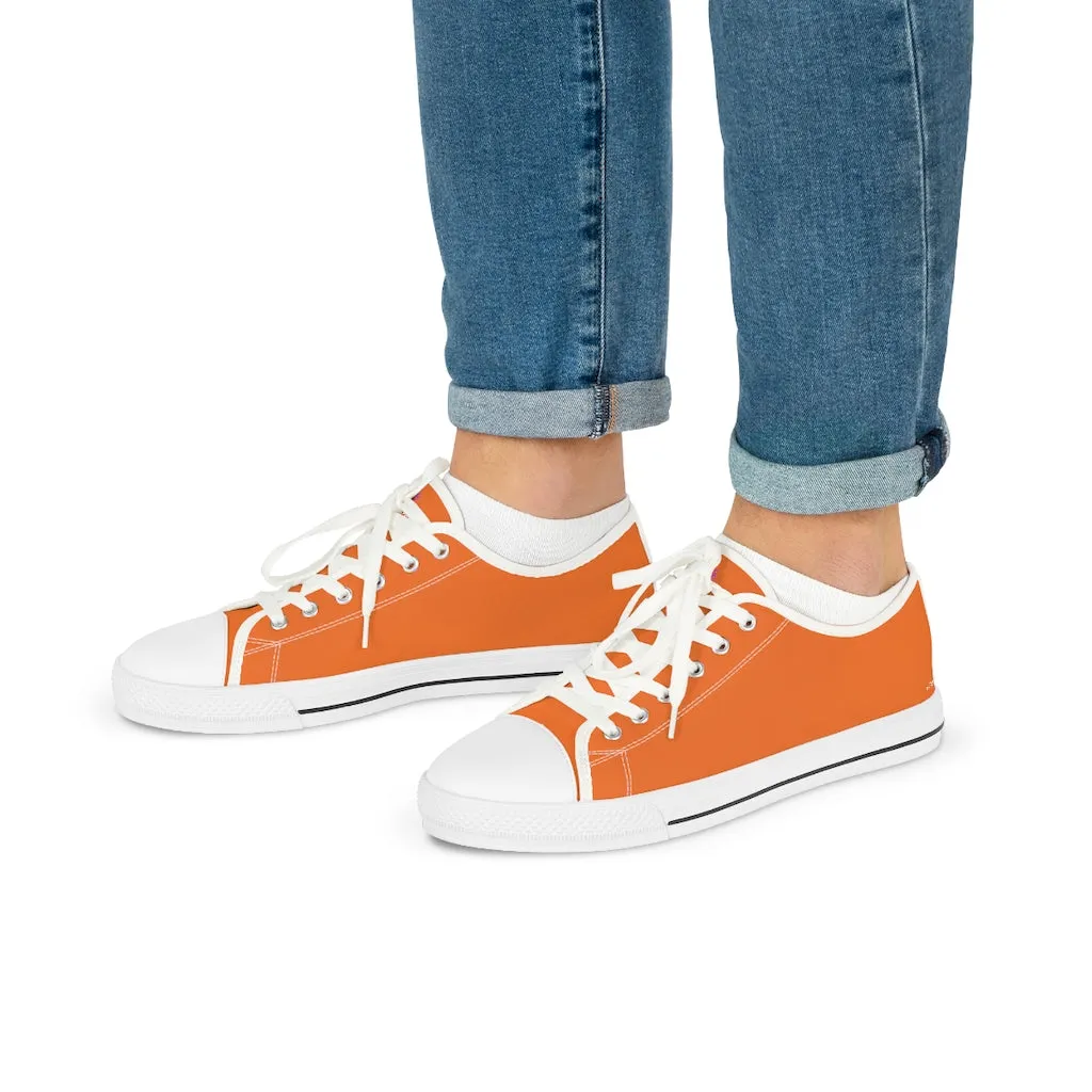 Bright Orange Men's Tennis Shoes, Best Solid Color Modern Best Men's Low Top Sneakers  (US Size: 5-14)