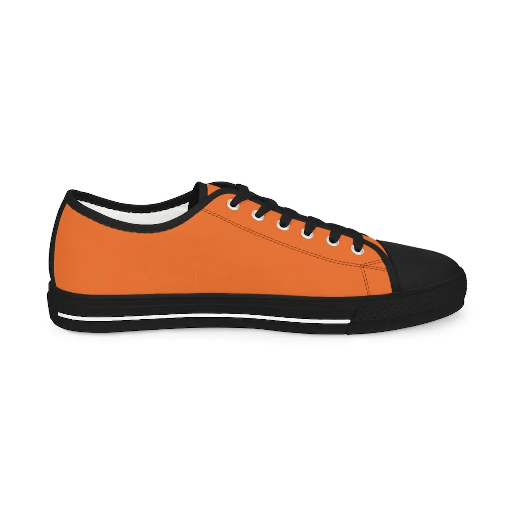 Bright Orange Men's Tennis Shoes, Best Solid Color Modern Best Men's Low Top Sneakers  (US Size: 5-14)