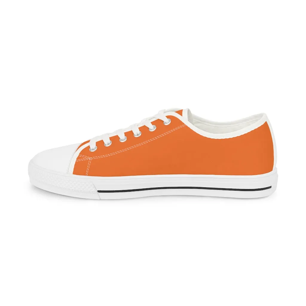 Bright Orange Men's Tennis Shoes, Best Solid Color Modern Best Men's Low Top Sneakers  (US Size: 5-14)