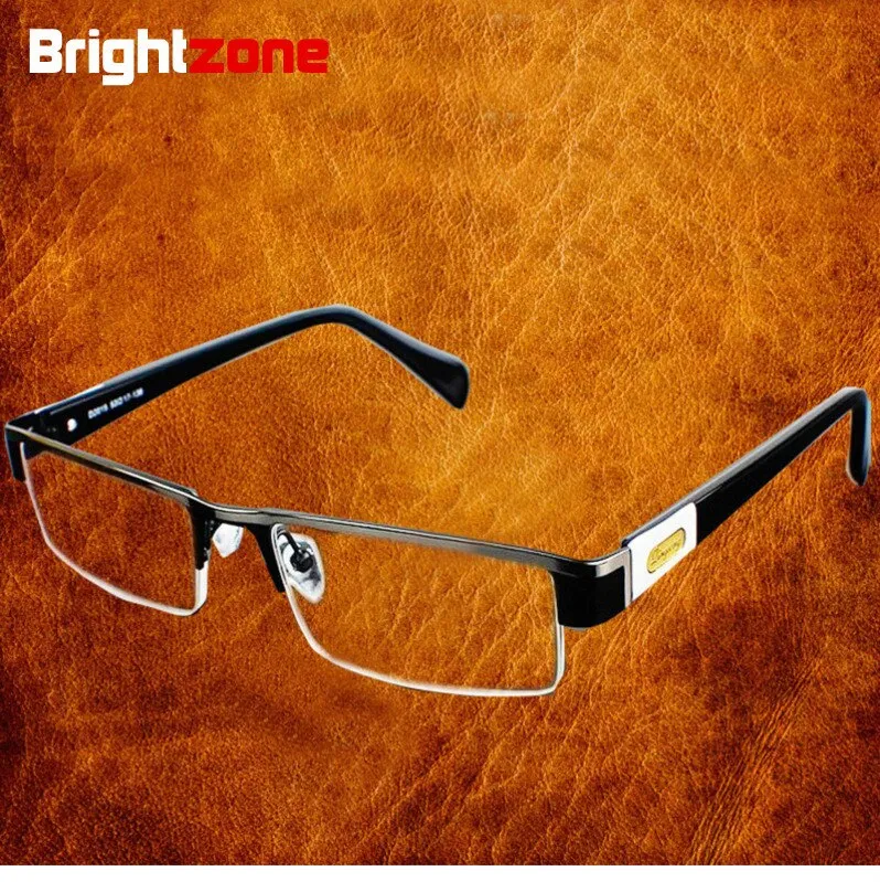 Brightzone Full Rim Square Men's Reading Glasses Titanium Alloy D2015