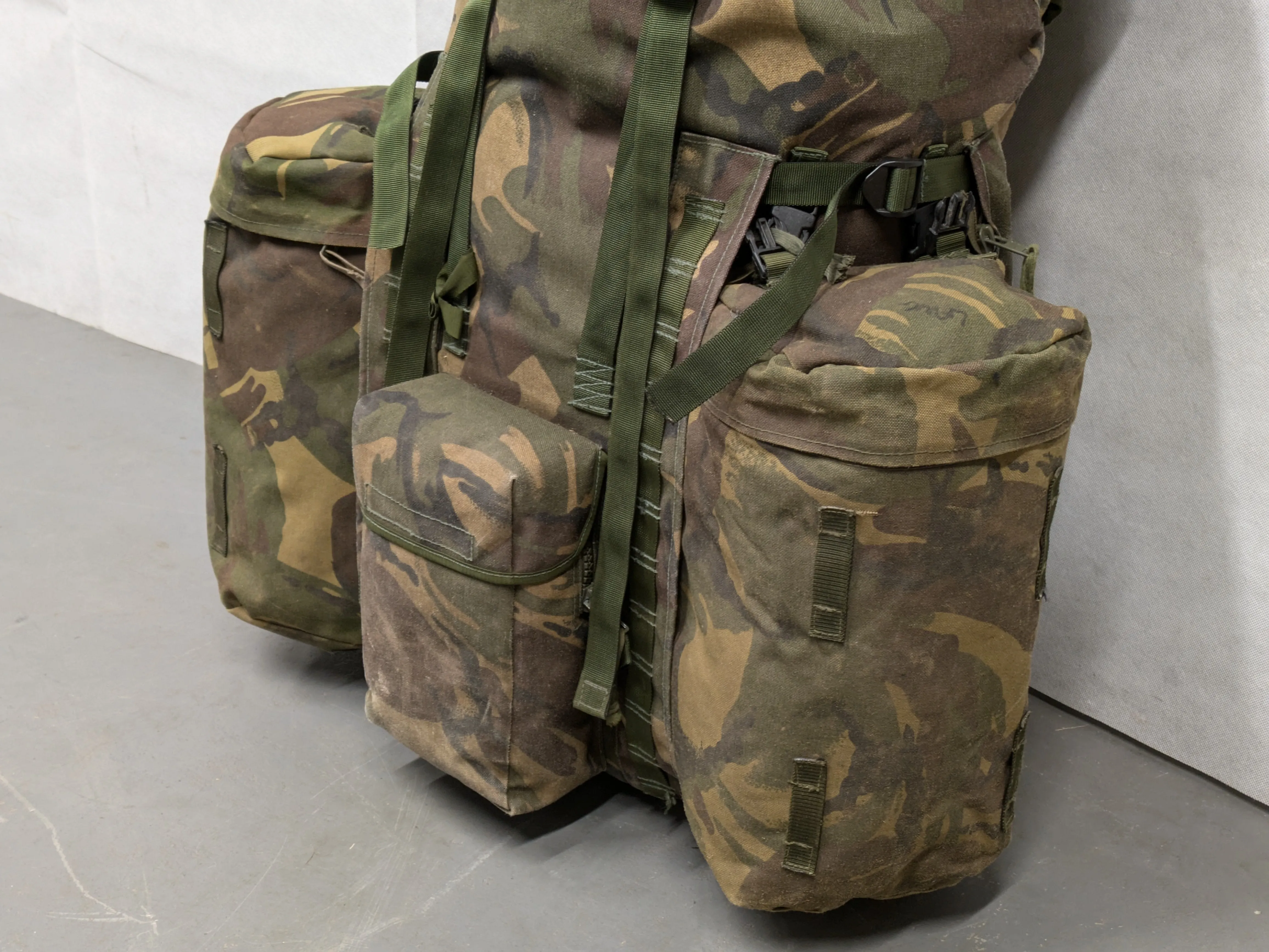 British Army DPM Camo Long Back 100L Bergen Rucksack with Side Pockets