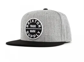 Brixton - Oath III Men's Snapback Hat, Light Heather Grey/Black