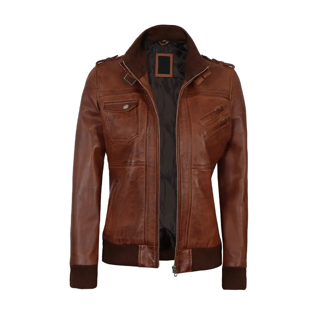 Brown Bomber Real Leather Jacket