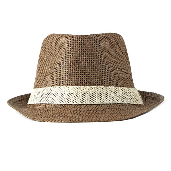 Brown British Jazz Straw Hat 咖啡色英倫爵士草編帽 (KCHT2177)