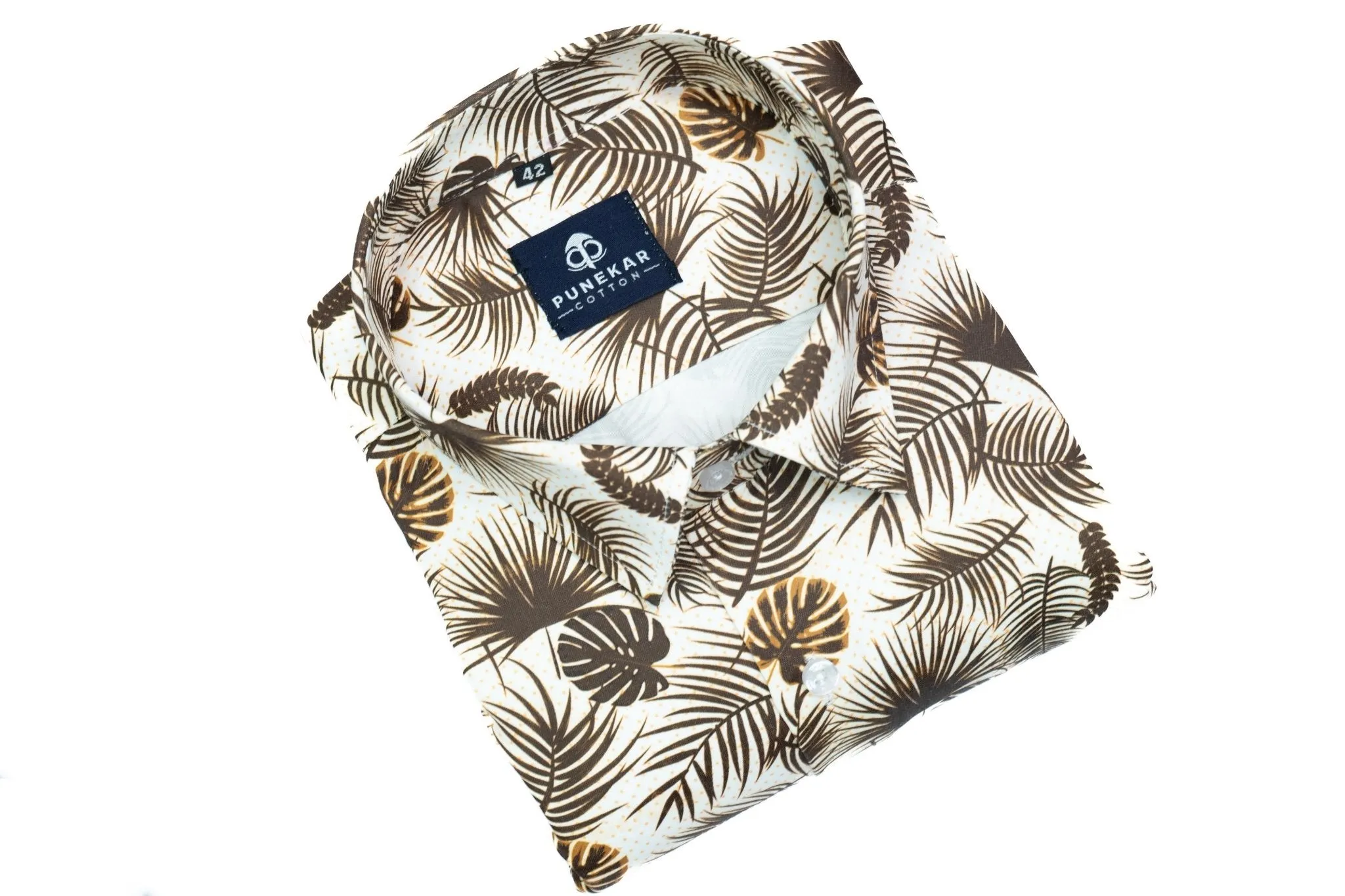 Brown Color Leaf printed Shirt For Men