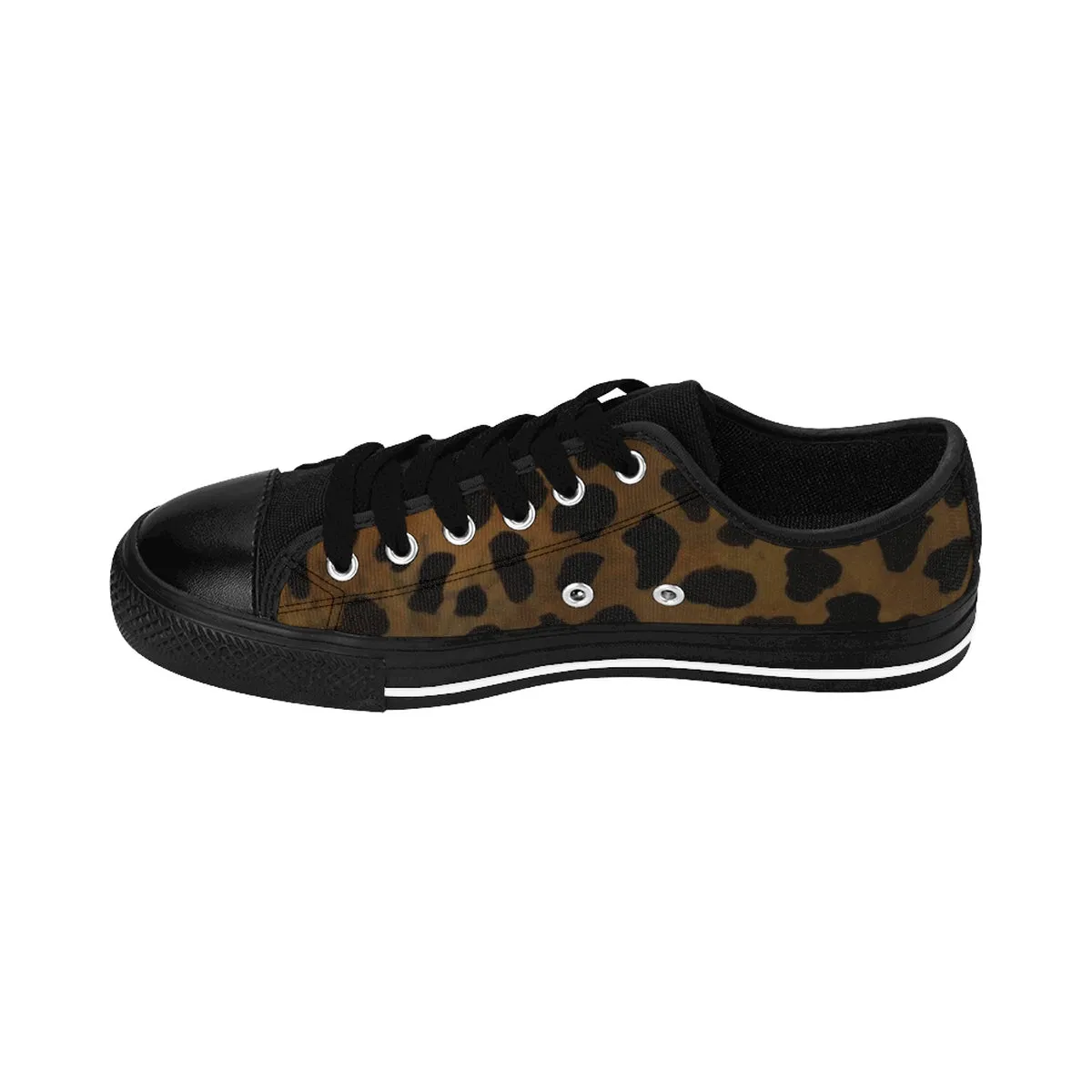 Brown Leopard Print Sneakers, Animal Print Women's Fashion Canvas Sneakers (US Size: 6-12)